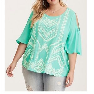 Torrid Geo Print Cold Shoulder Top, 4X